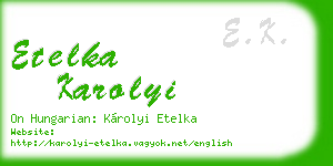 etelka karolyi business card