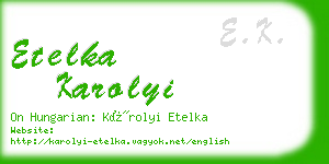 etelka karolyi business card